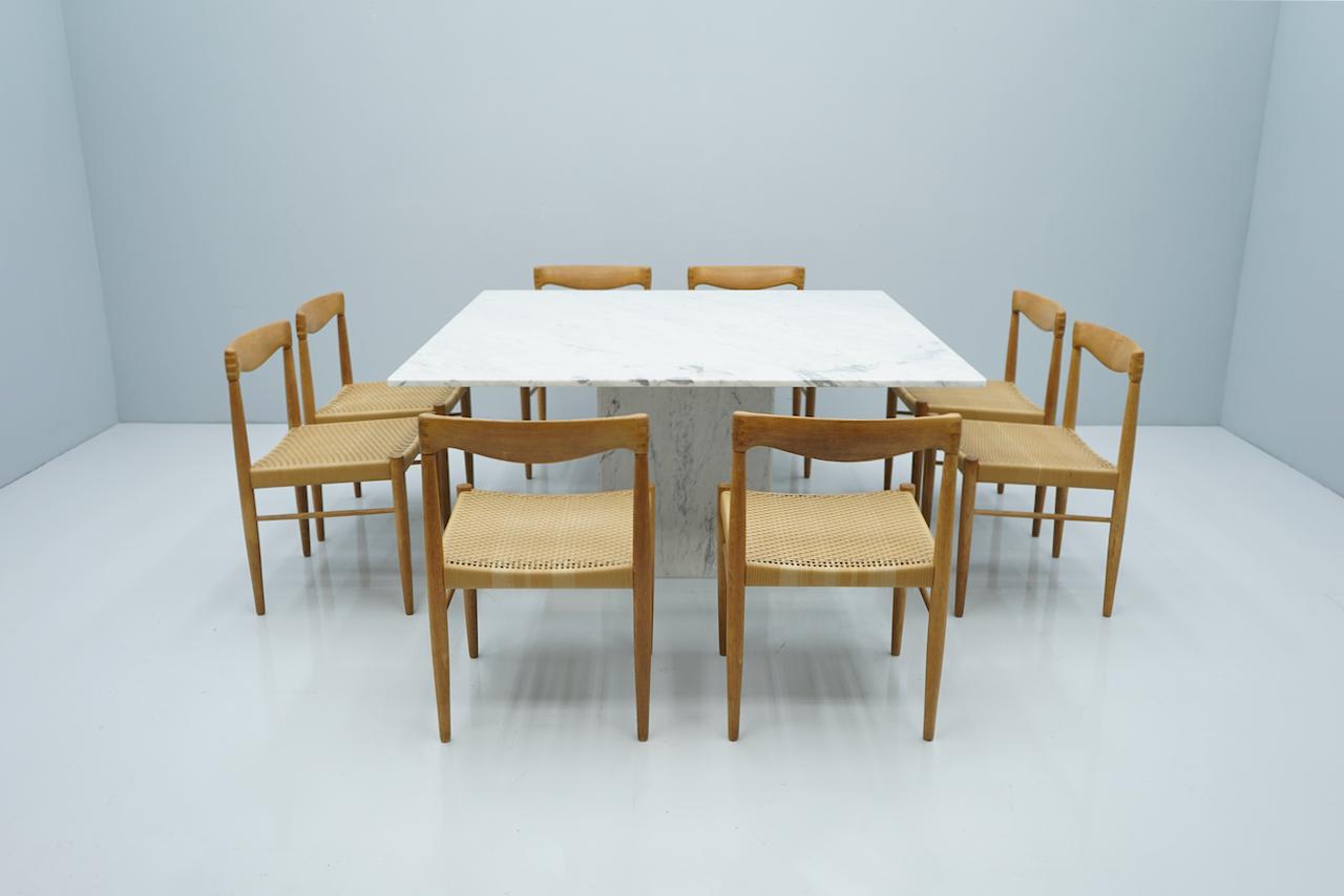 square white marble dining table