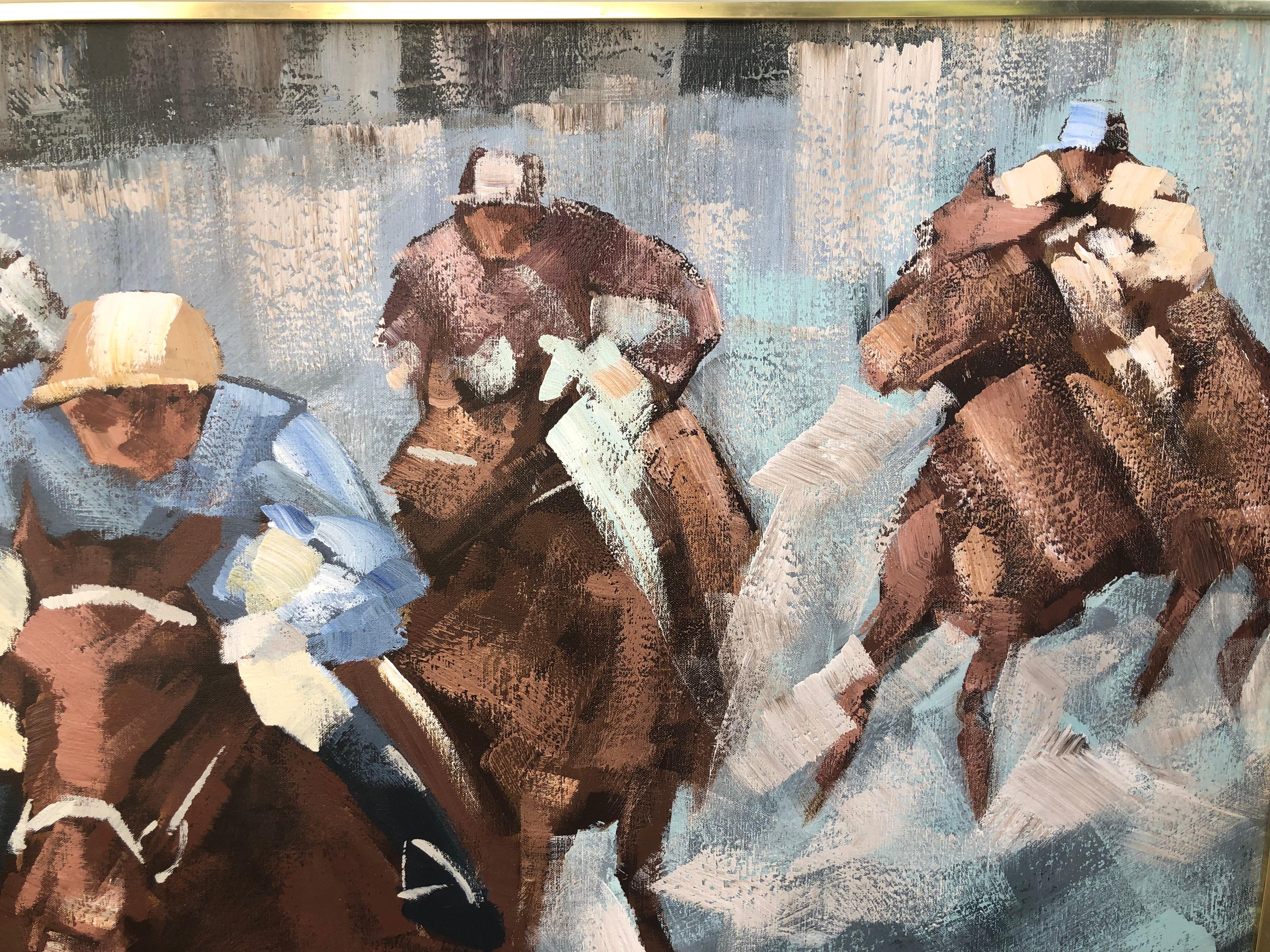 Very Large Steeplechase Contemporary Painting by Lee Reynolds 1