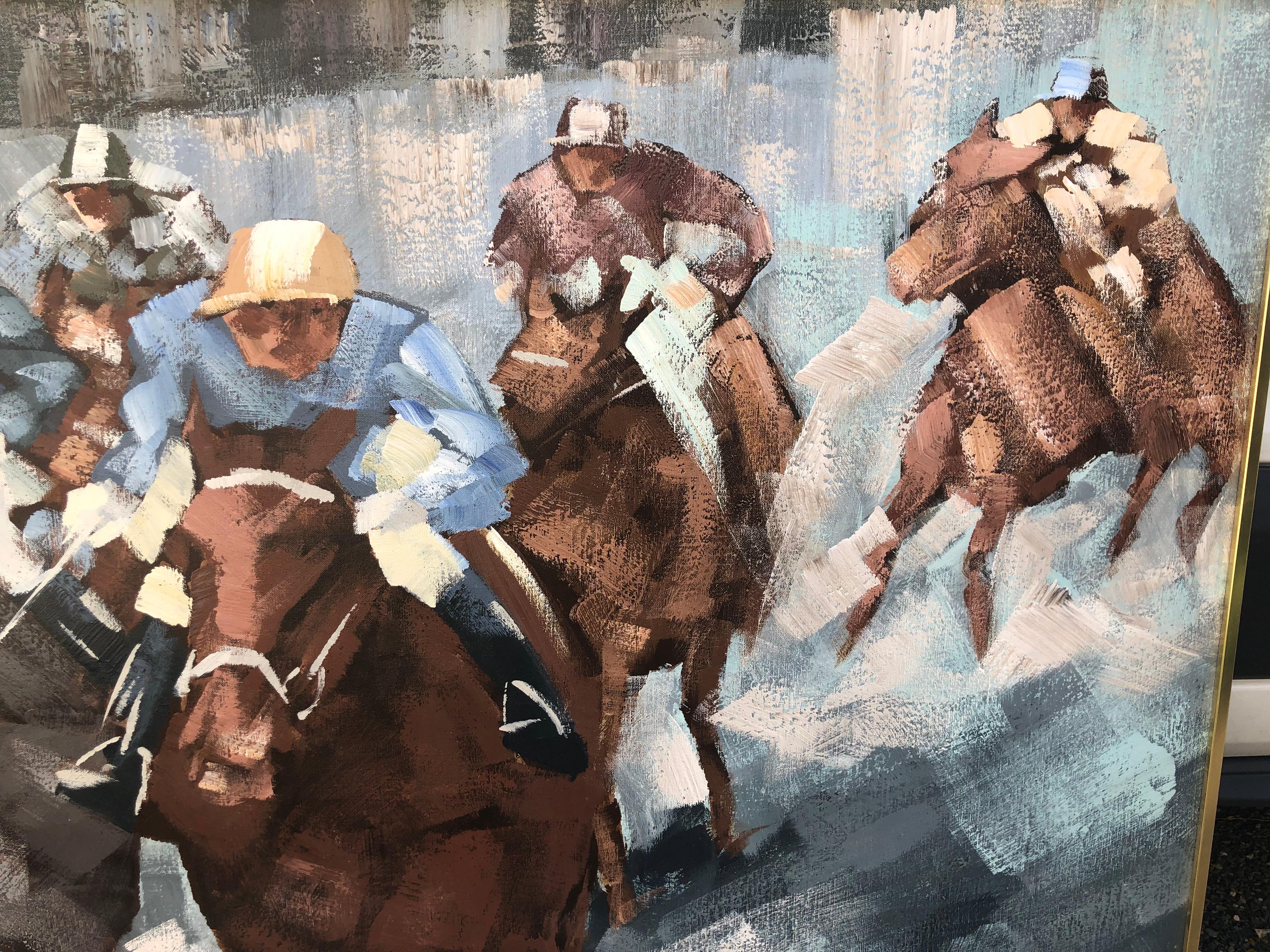 American Very Large Steeplechase Contemporary Painting by Lee Reynolds