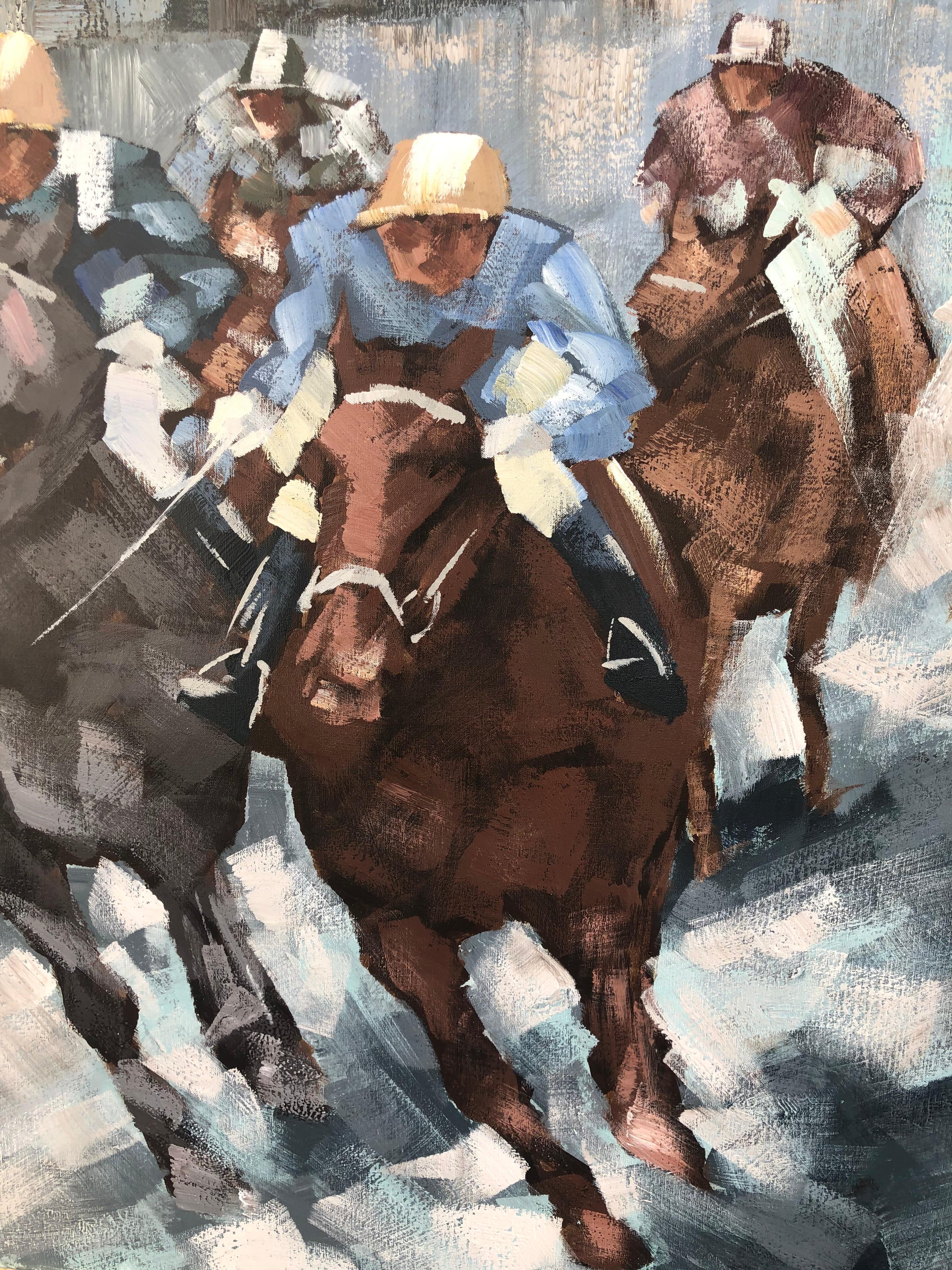 Mid-20th Century Very Large Steeplechase Contemporary Painting by Lee Reynolds