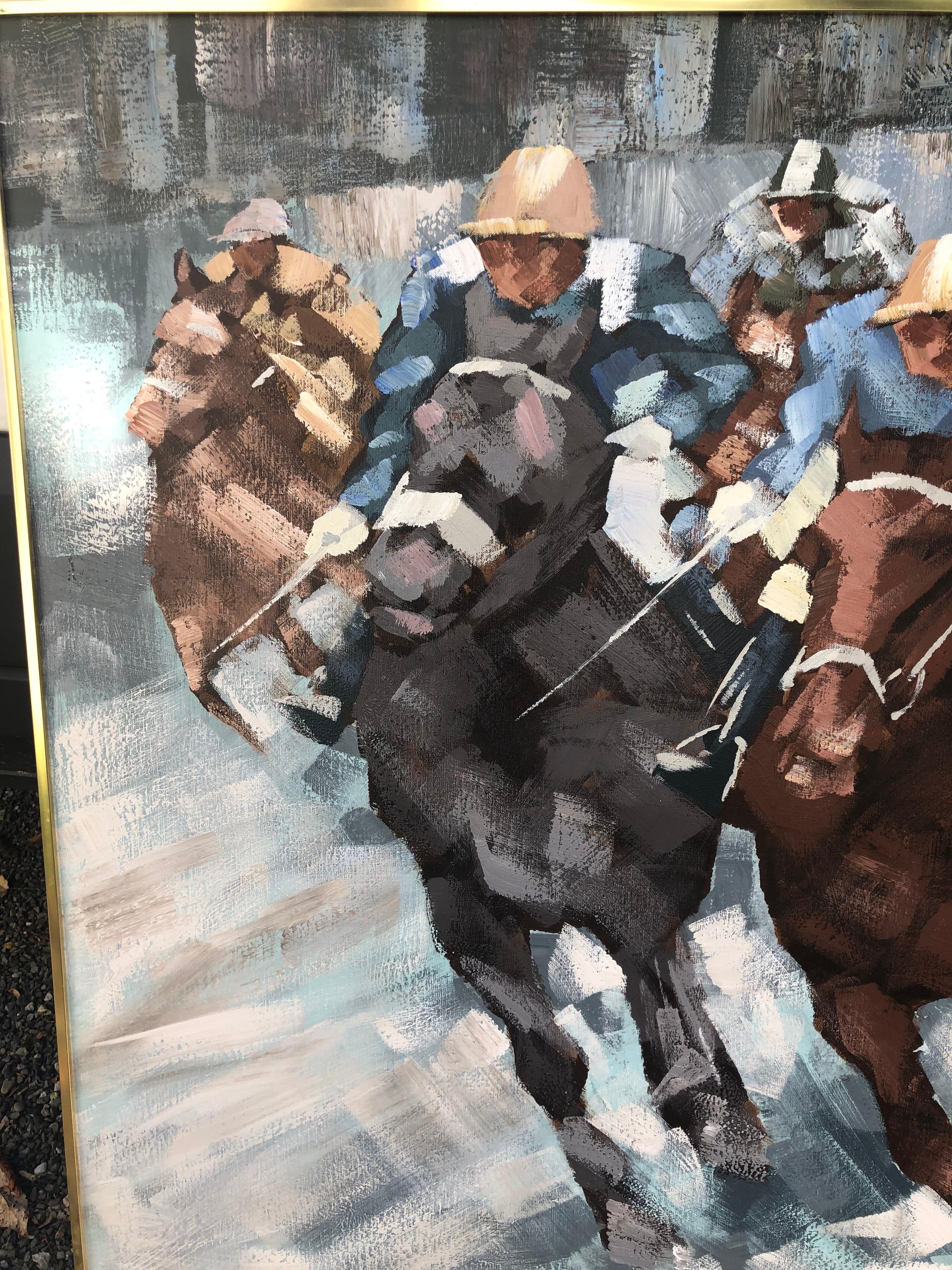 Canvas Very Large Steeplechase Contemporary Painting by Lee Reynolds
