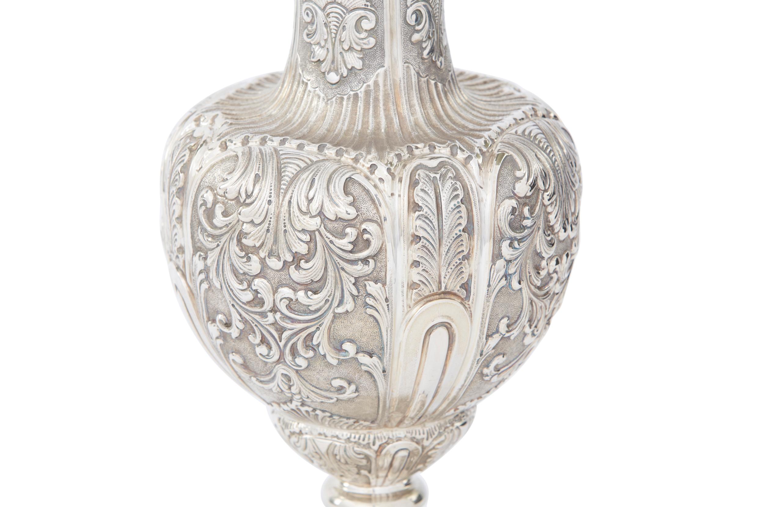 Italian Very Large Sterling Silver Decorative Piece / Vase For Sale