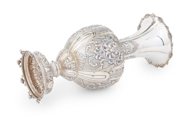 Very Large Sterling Silver Decorative Piece / Vase For Sale at 1stDibs