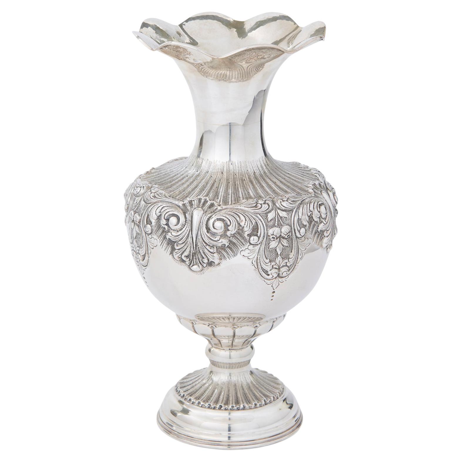 Very Large Sterling Silver Decorative Piece / Vase For Sale at 1stDibs
