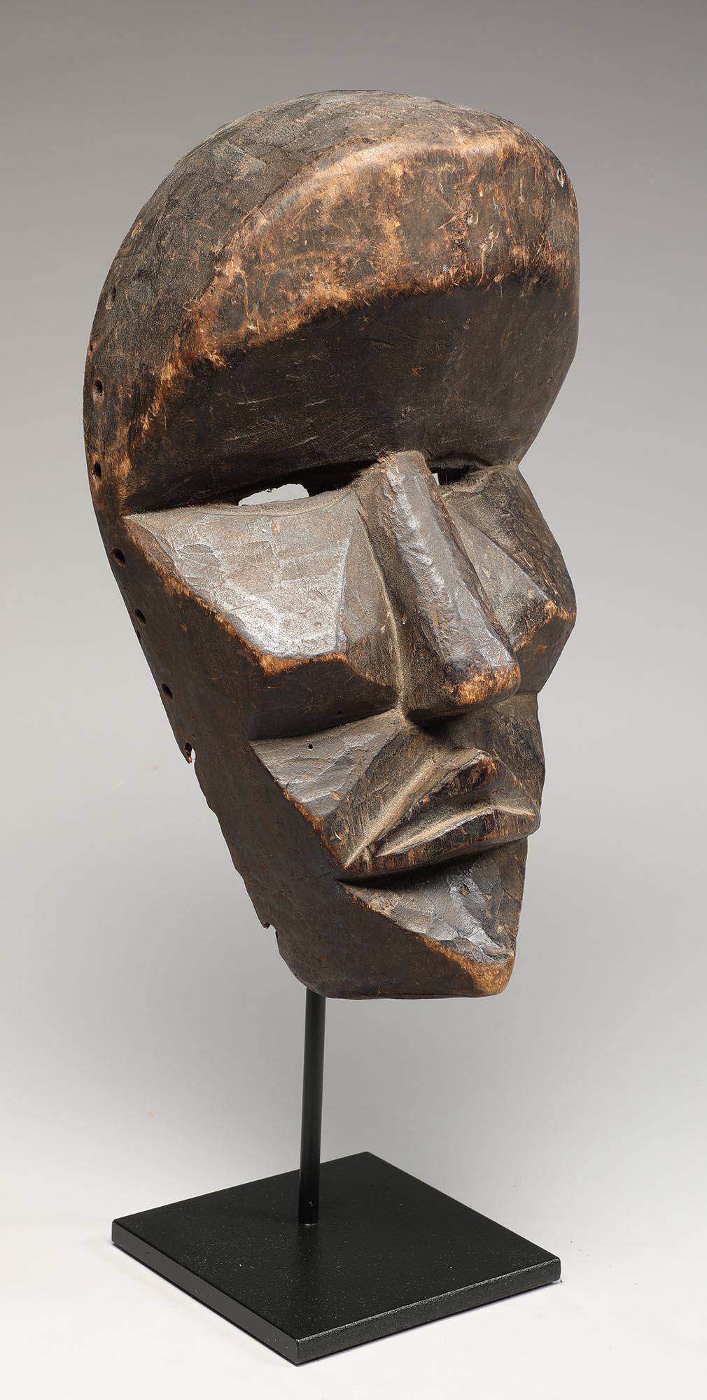 Hand-Carved Very Large Strong Expressive Cubist Dan Mask Early 20th Century Liberia, Africa