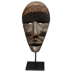 Antique Very Large Strong Expressive Cubist Dan Mask Early 20th Century Liberia, Africa