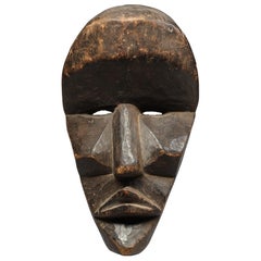 Very Large Strong Expressive Cubist Dan Mask Early 20th Century Liberia, Africa