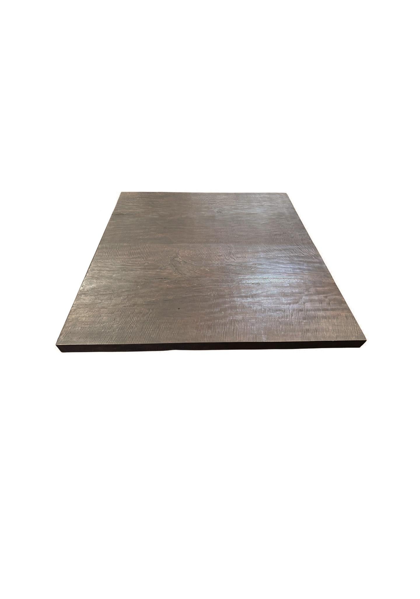 Organic Modern Very Large Suar Wood Sofa Table Espresso Finish Modern Organic For Sale