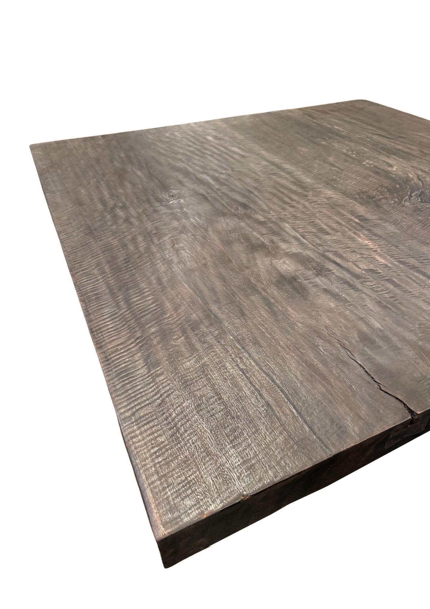 Very Large Suar Wood Sofa Table Espresso Finish Modern Organic In New Condition For Sale In Jimbaran, Bali