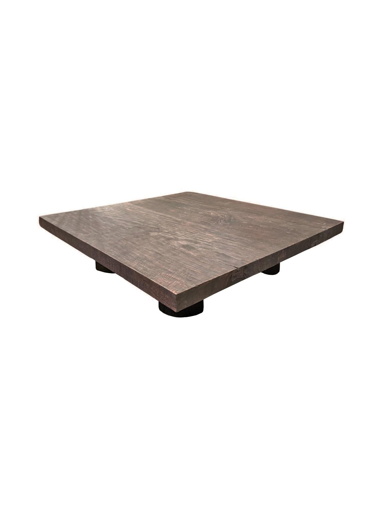Very Large Suar Wood Sofa Table Espresso Finish Modern Organic For Sale 1