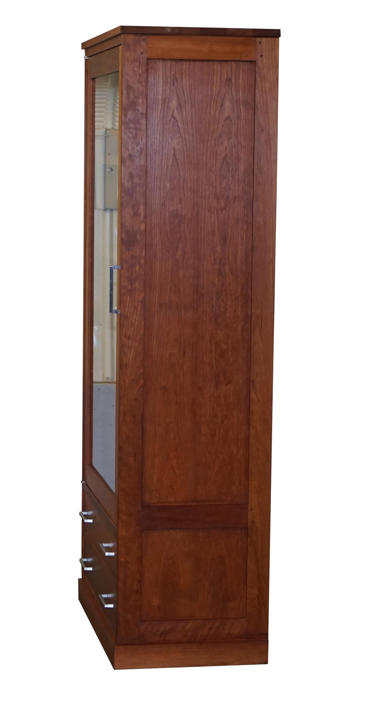SOLID AMERICAN BLACK CHERRY WOOD HAND MADE IN ITALY RIVA 1920 BOOKCASE CUPBOARd 7