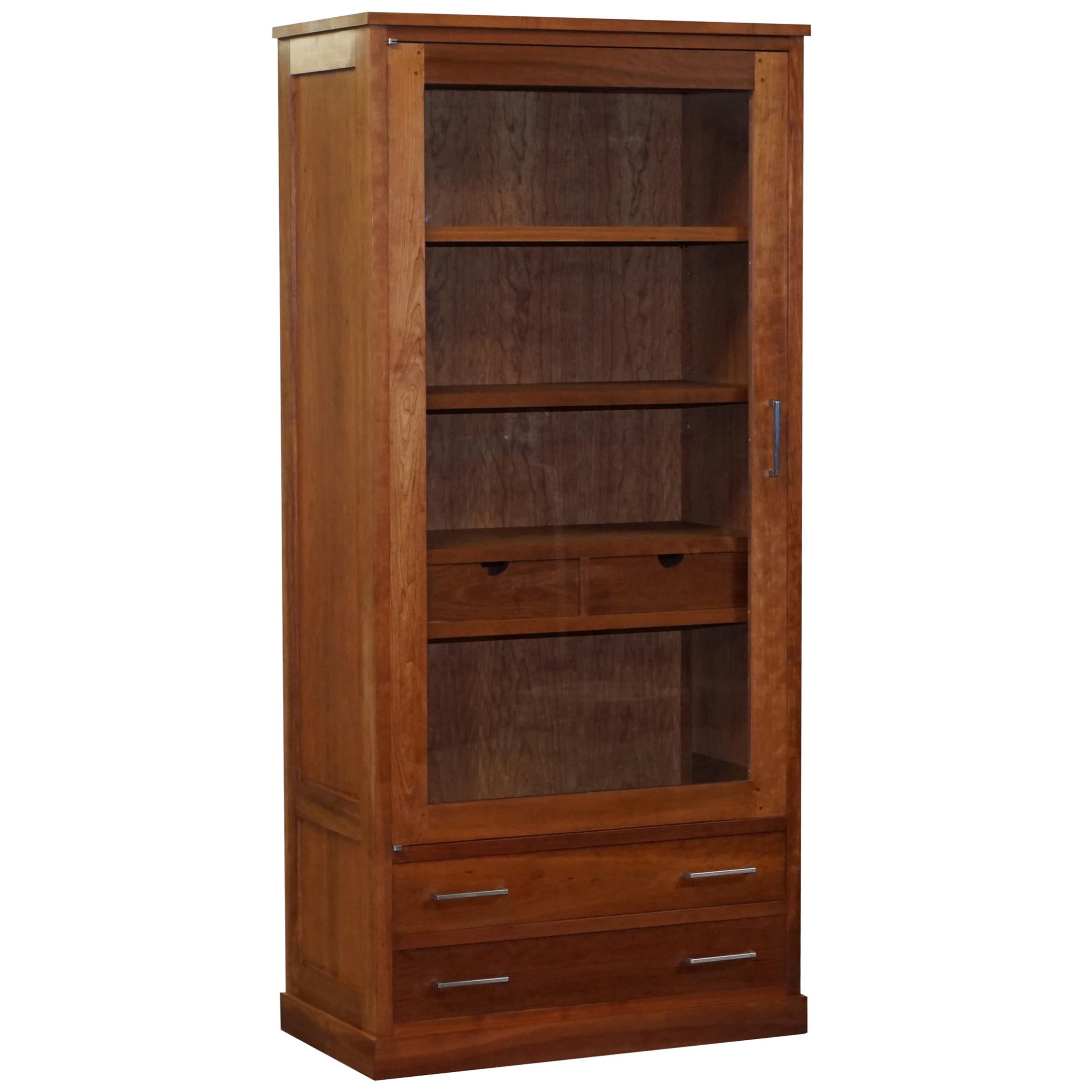 SOLID AMERICAN BLACK CHERRY WOOD HAND MADE IN ITALY RIVA 1920 BOOKCASE CUPBOARd