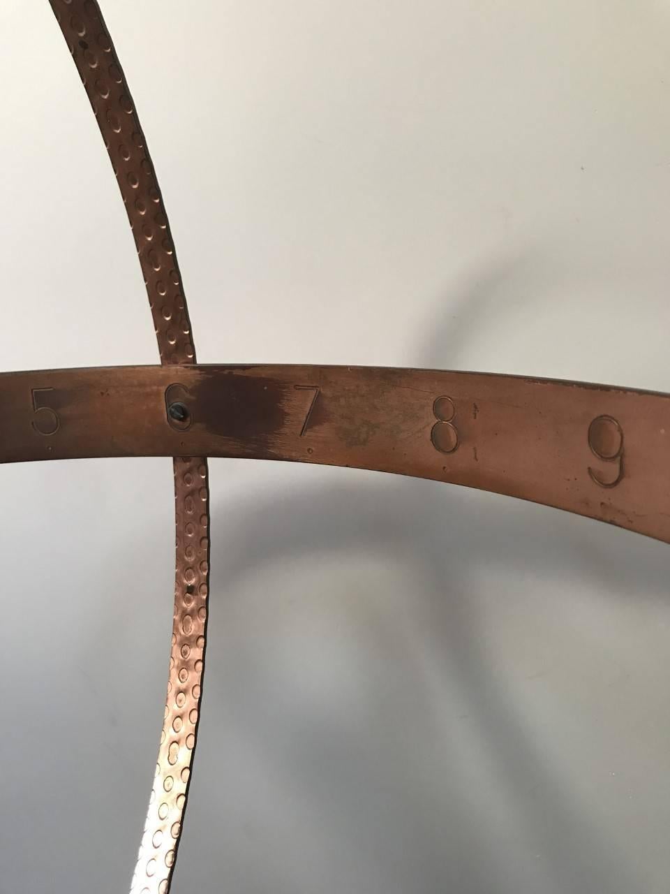 Very Large Swedish Copper and Steel Garden Sundial, 1960 For Sale 1