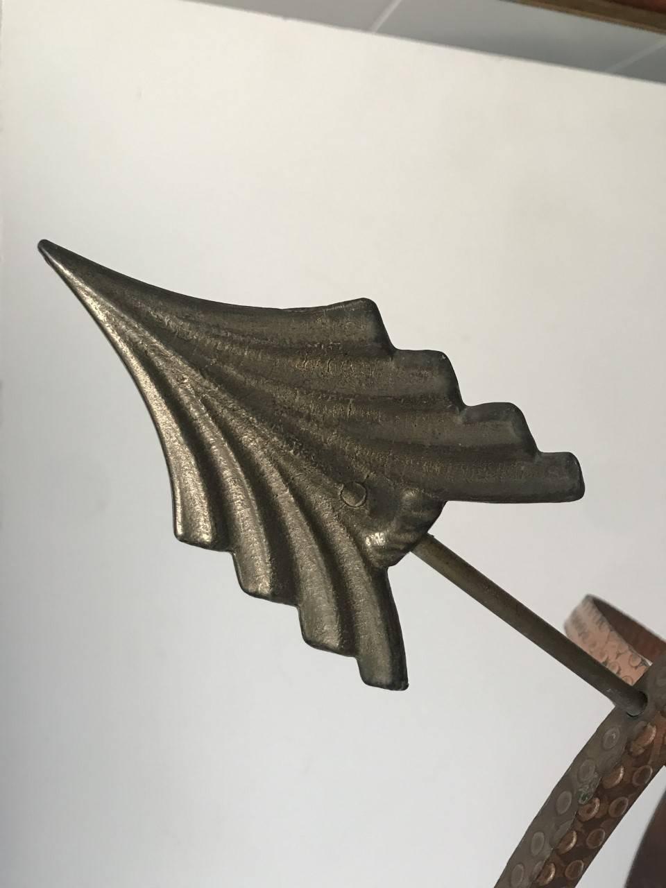 Very Large Swedish Copper and Steel Garden Sundial, 1960 For Sale 2