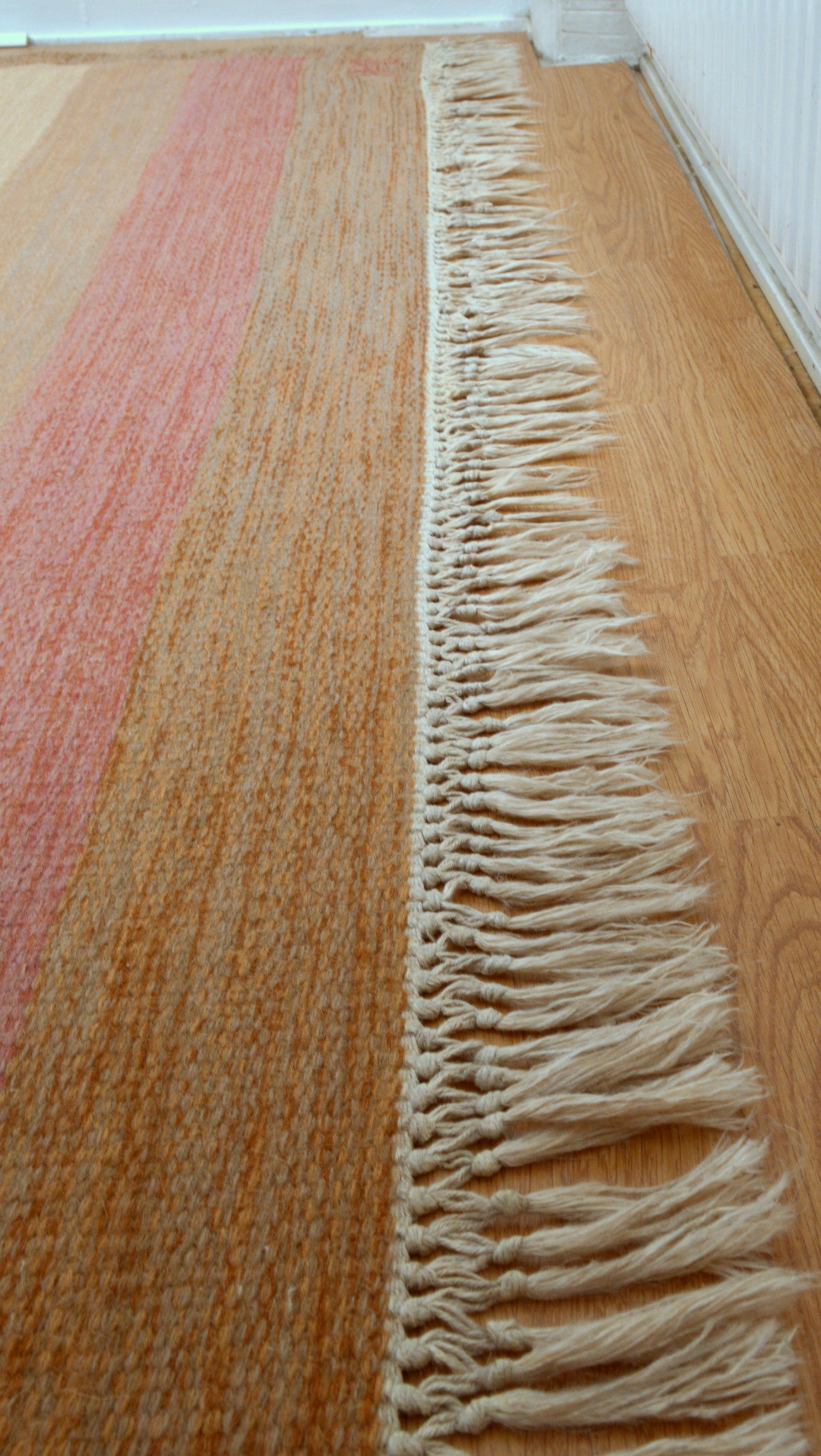 Very Large Swedish Flat-Weave Rölakan Carpet by Anne Marie Boberg, 1960´s In Good Condition For Sale In Stockholm, SE