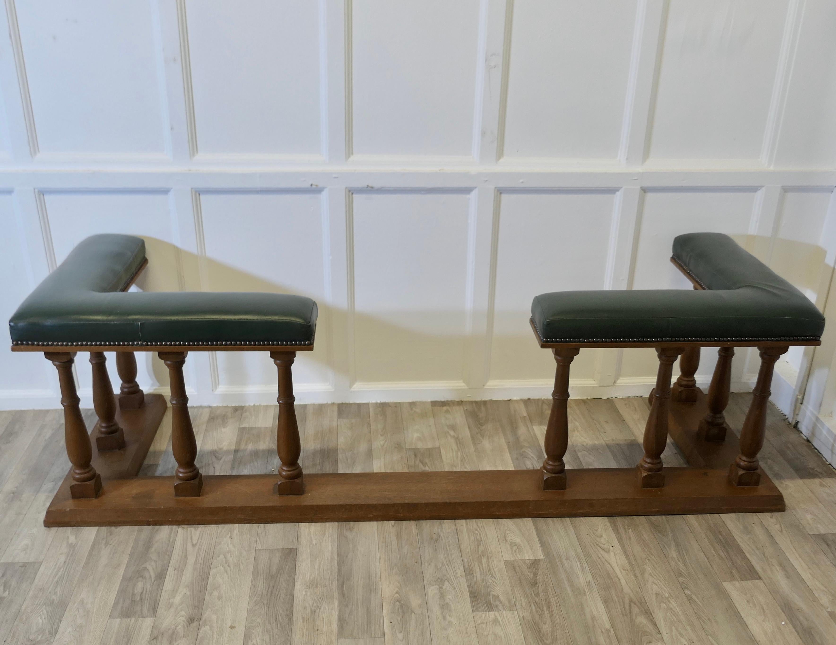 Mid-Century Modern Very Large Teak and Leather Club Fender, Inglenook Fireside Seat