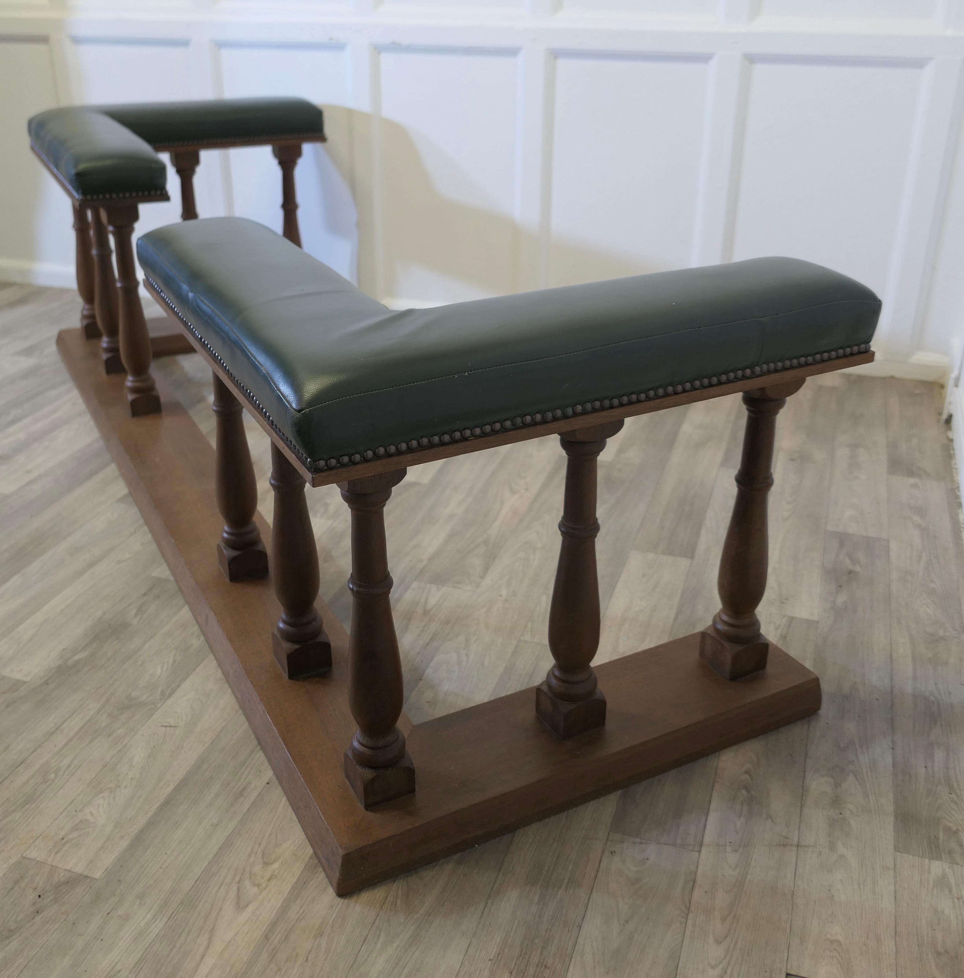 Mid-20th Century Very Large Teak and Leather Club Fender, Inglenook Fireside Seat