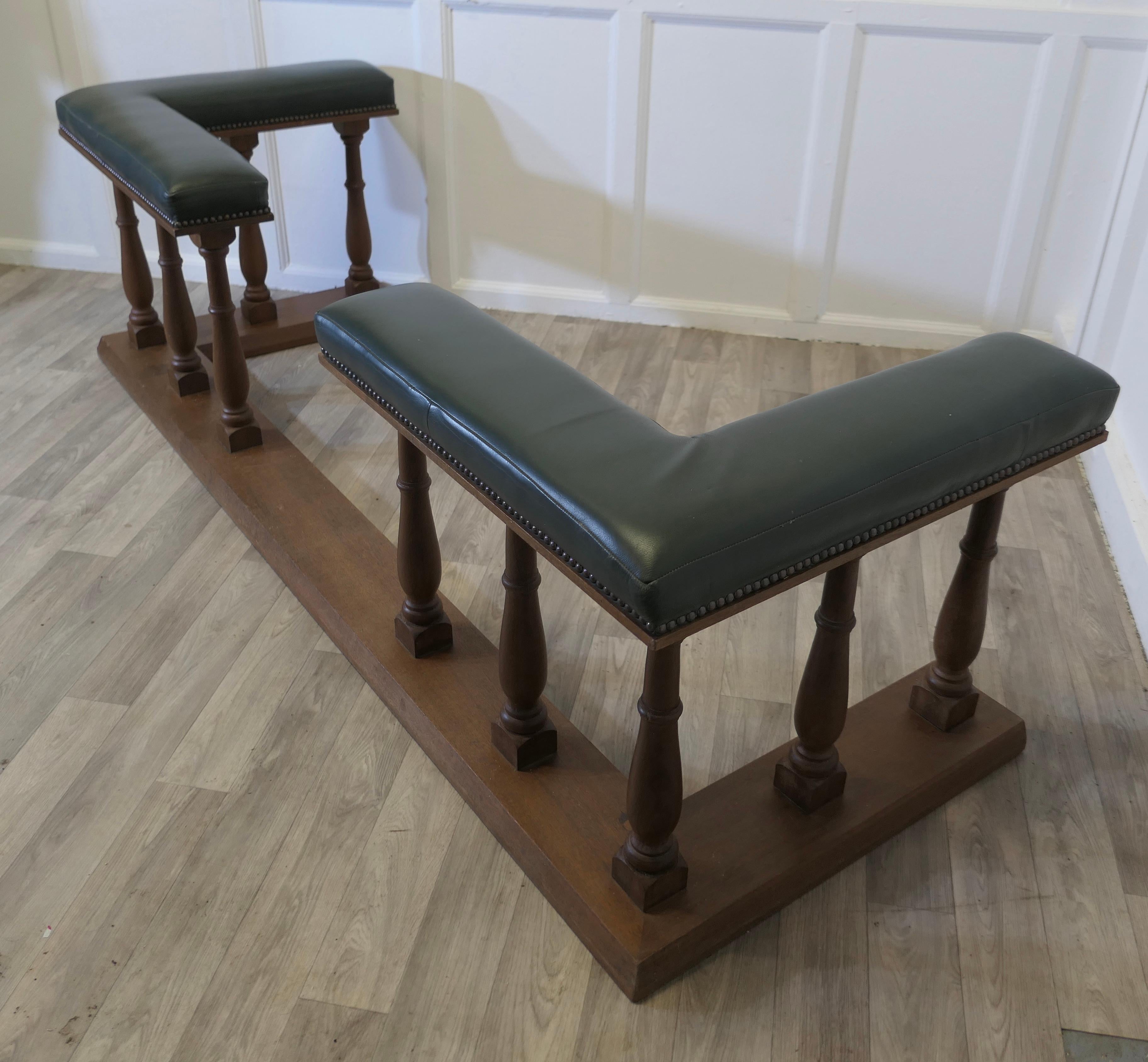 Very Large Teak and Leather Club Fender, Inglenook Fireside Seat 1