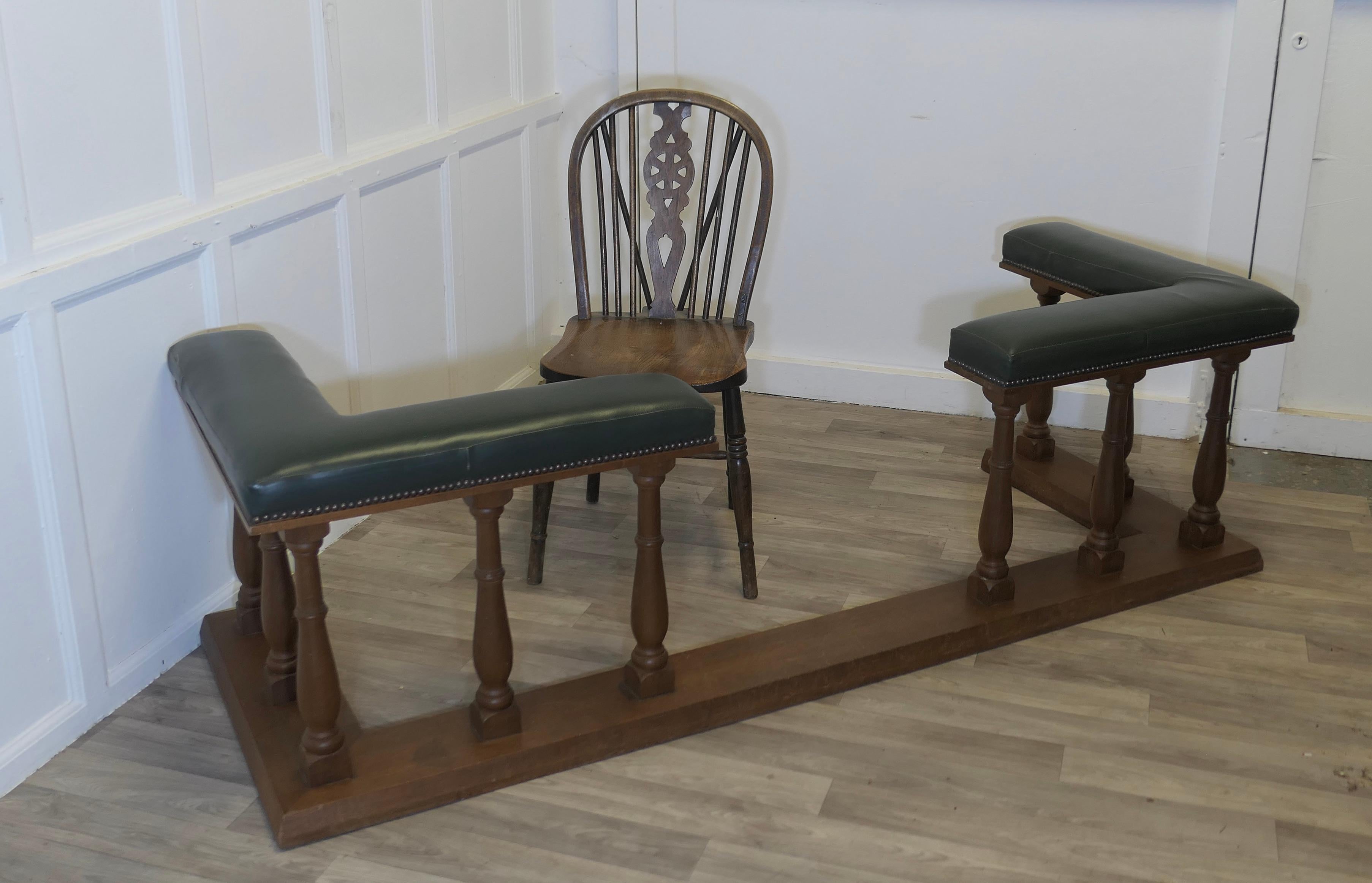Very Large Teak and Leather Club Fender, Inglenook Fireside Seat 4