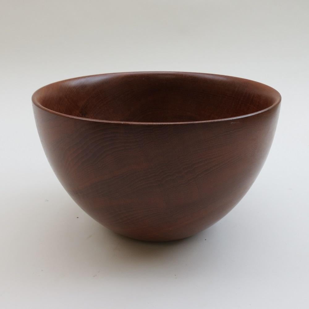 English Very Large Teak Midcentury Wooden Bowl by Galatix England, 1970s For Sale