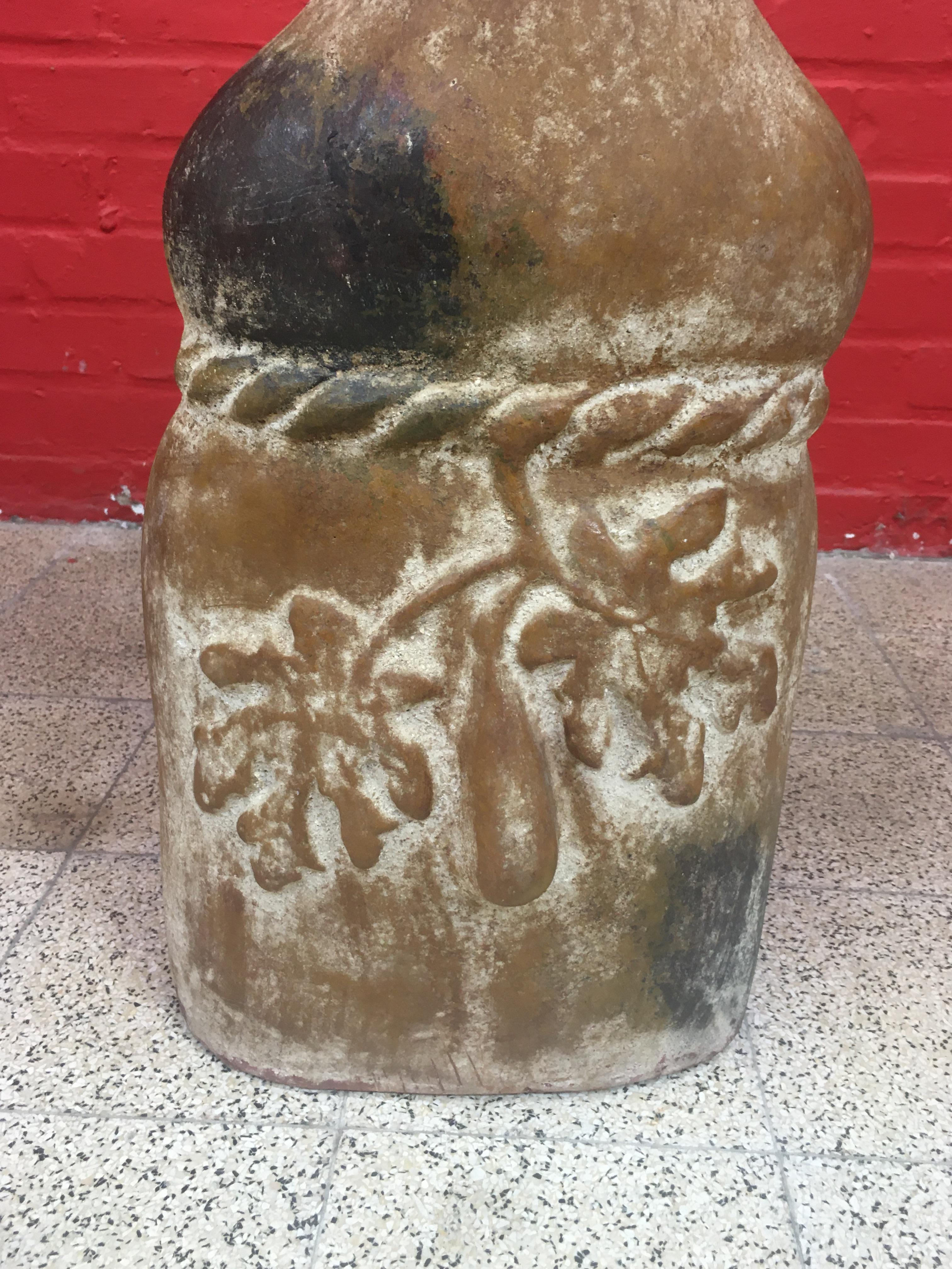 Very Large Terracotta Vase, Attributed to Accolay, circa 1950-1960 For Sale 2