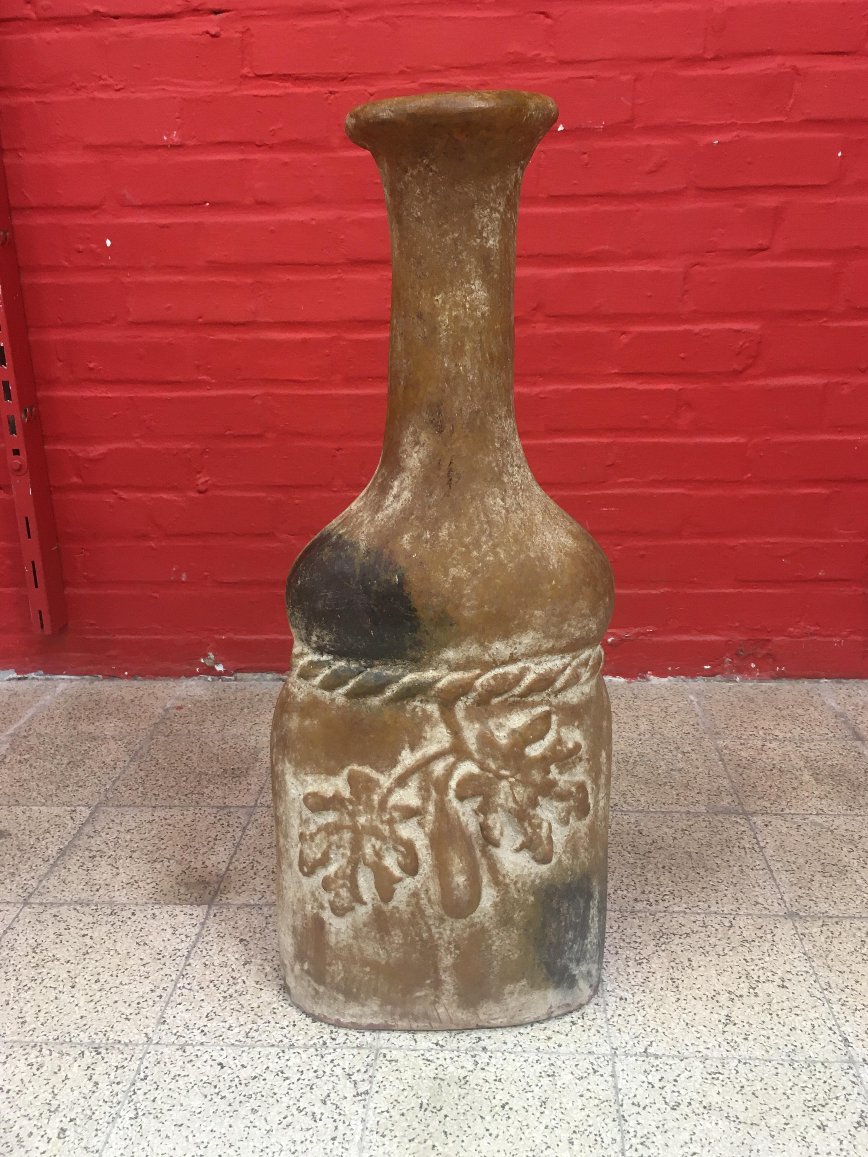 Mid-20th Century Very Large Terracotta Vase, Attributed to Accolay, circa 1950-1960 For Sale