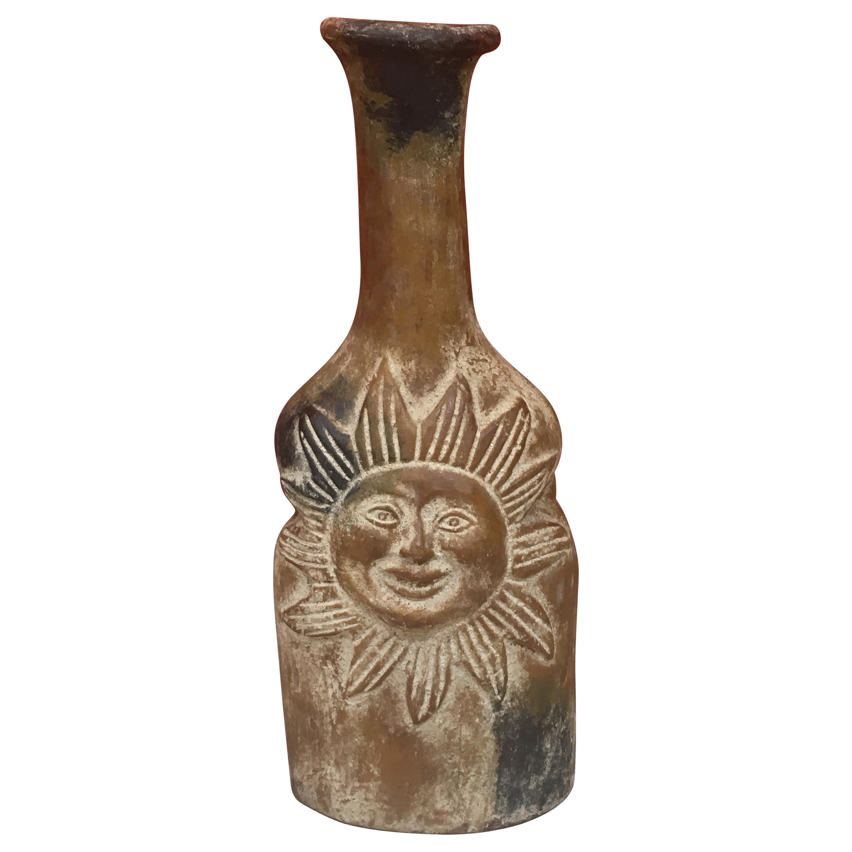 Very Large Terracotta Vase, Attributed to Accolay, circa 1950-1960 For Sale