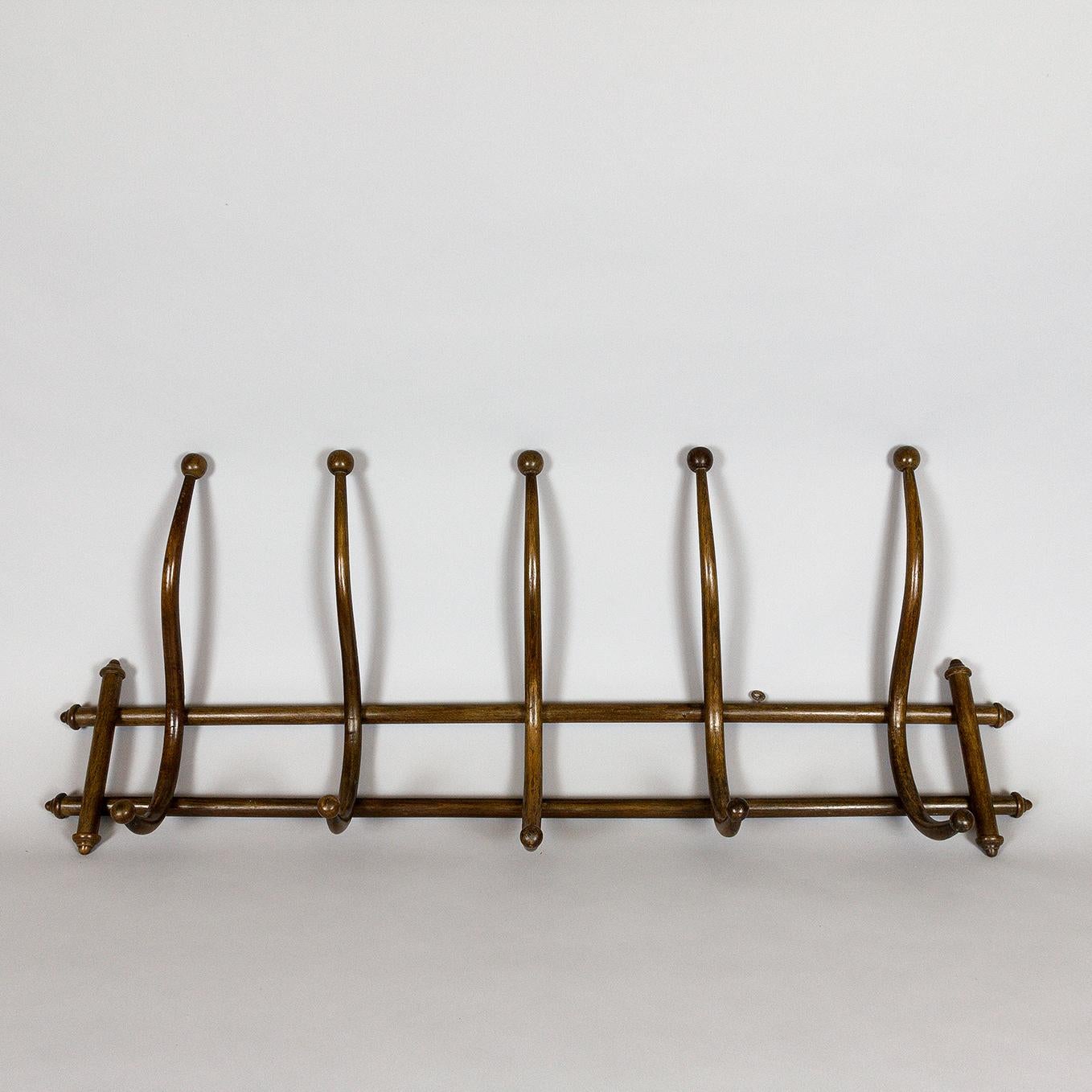 A very large Thonet style bentwood wall mounted hat and coat rack. 1920s, Austria. A real over-sized statement piece.

 