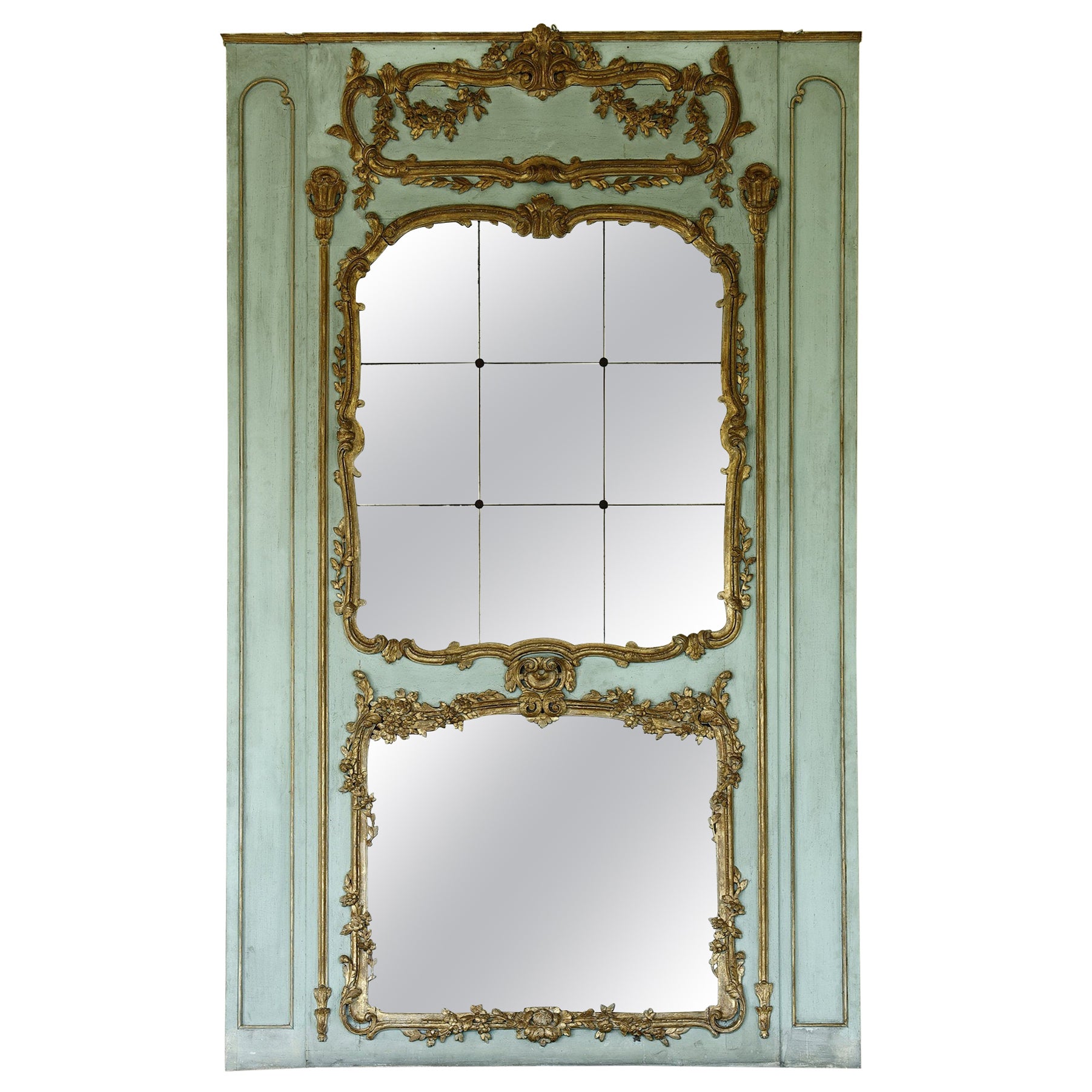Très grand miroir en bois d'époque Transition, 18e siècle
