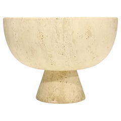 Very Large Travertine Footed Bowl, 1970s