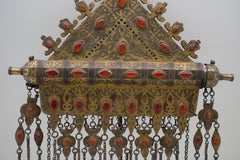 Very Large Turkmen Silver and Carnelian Pendant