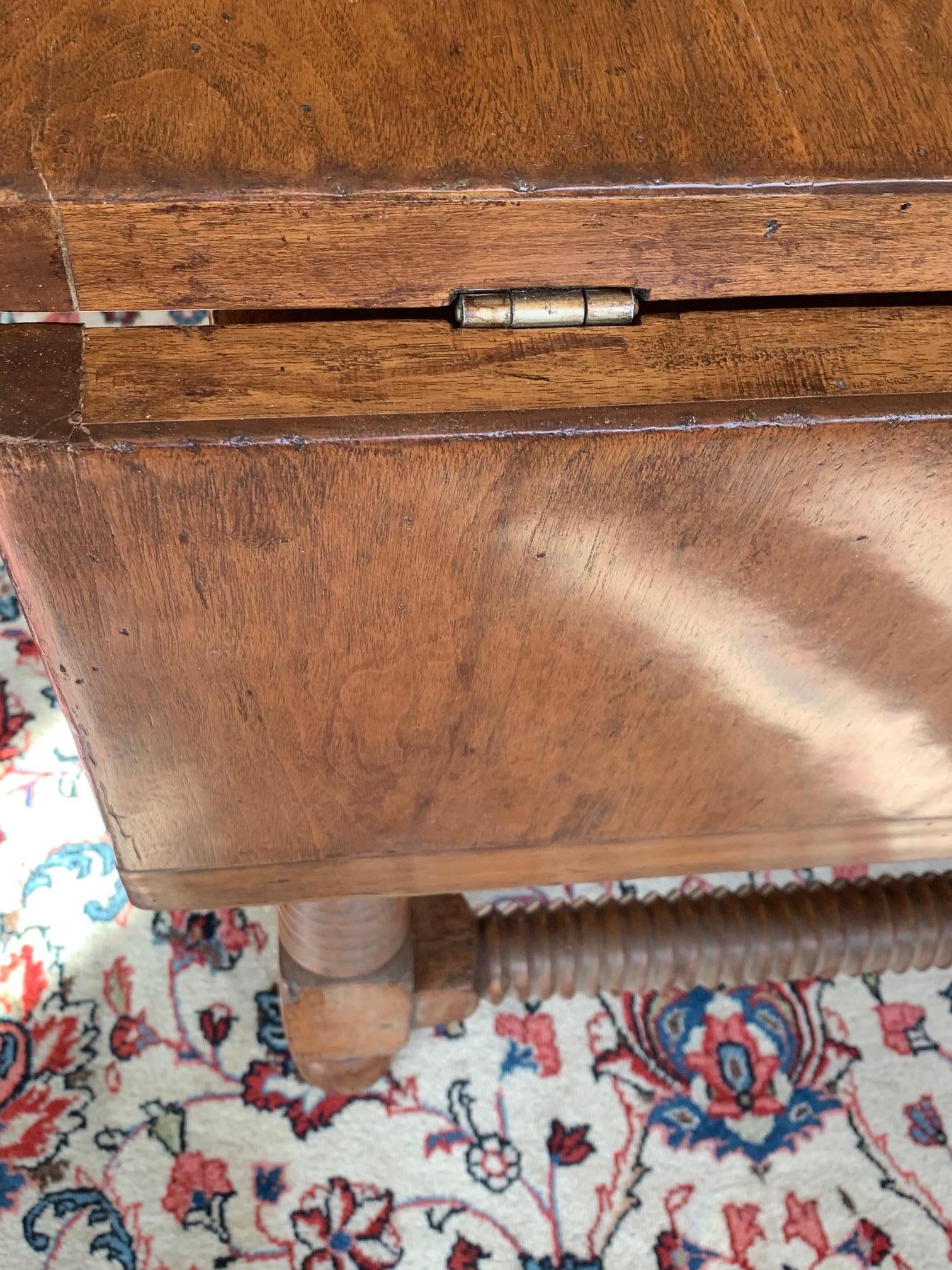 Very Large Tuscan Style Drop Leaf Center or Dining Table with Drawers 8