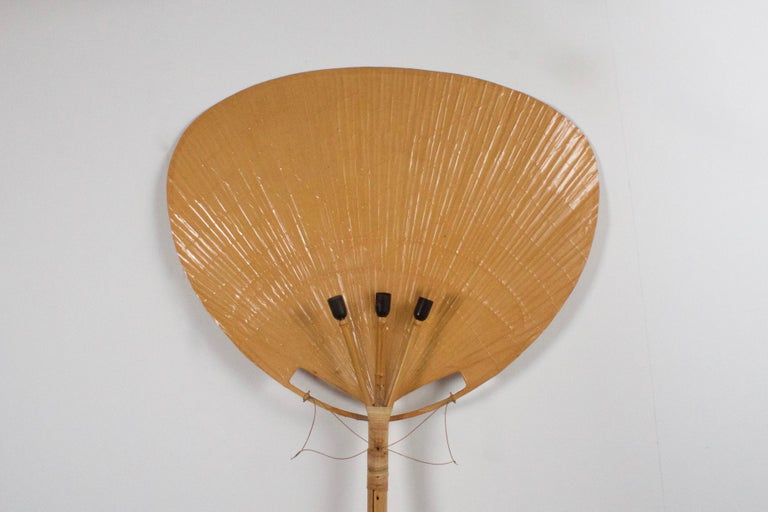German Very Large ‘Uchiwa’ Floor Lamp by Ingo Maurer for M Design, 1977 For Sale