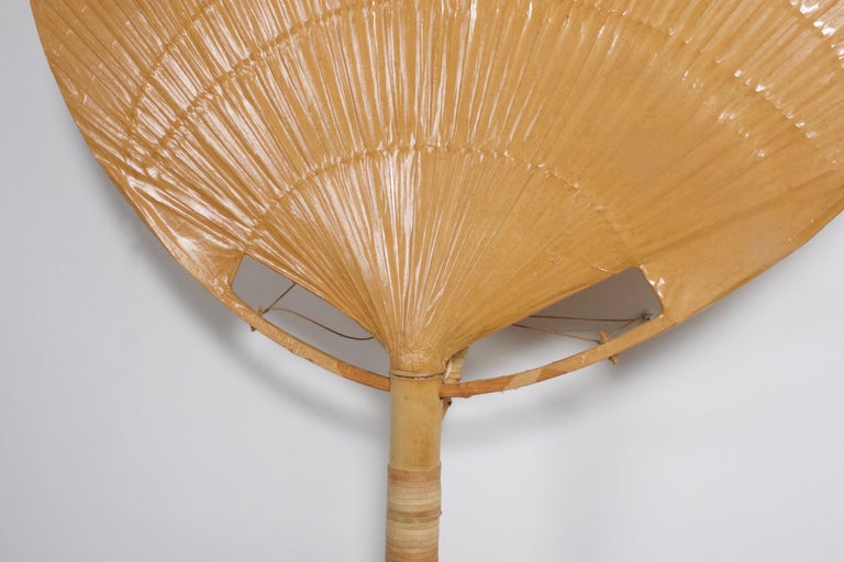 Bamboo Very Large ‘Uchiwa’ Floor Lamp by Ingo Maurer for M Design, 1977 For Sale