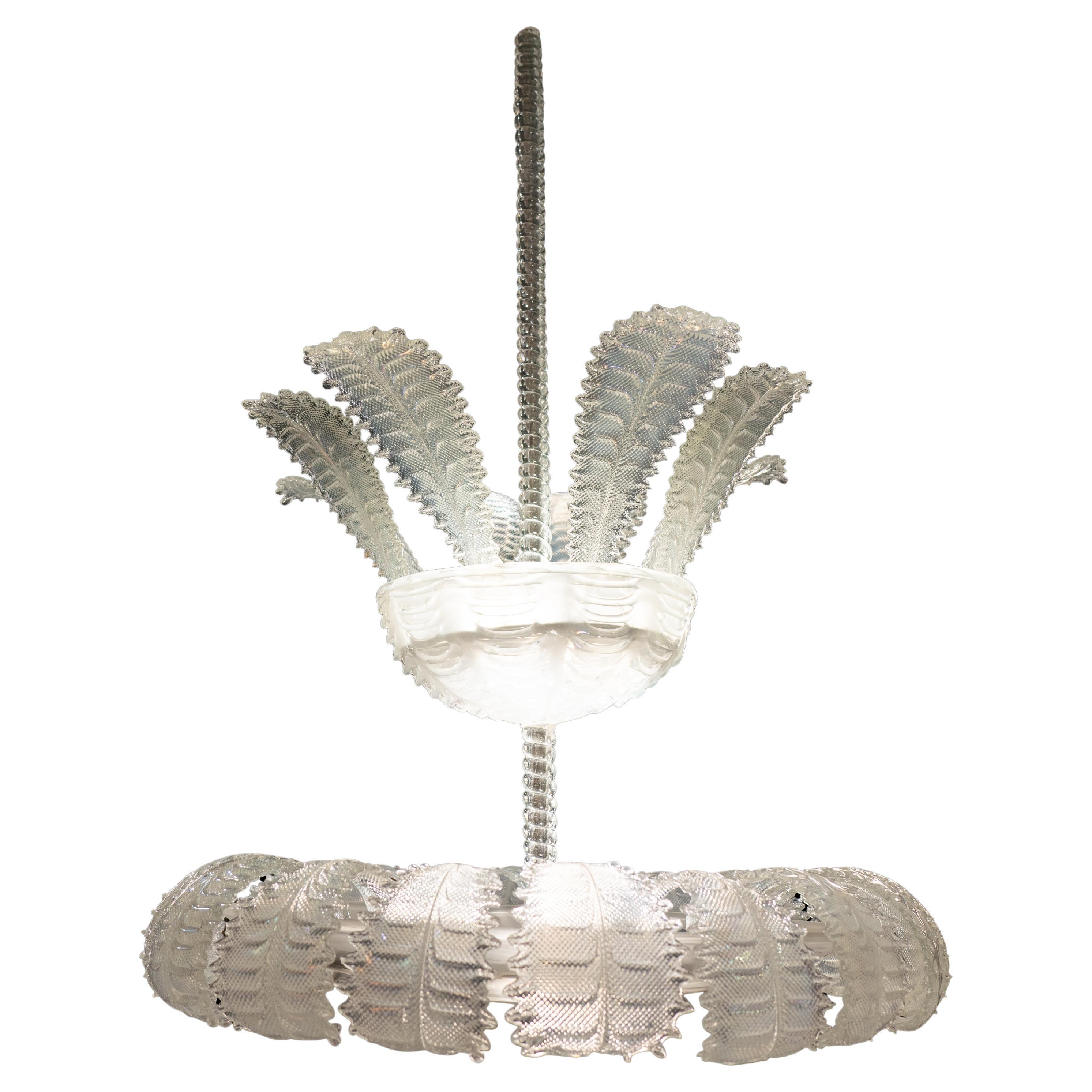 Lampadario veneziano molto grande in vetro di Murano 1950