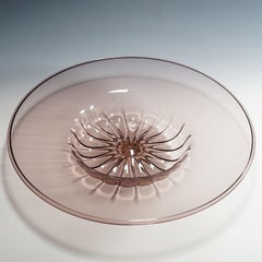 Very Large Vetro Soffiato Glass Dish by Vittorio Zecchin for Venini Murano