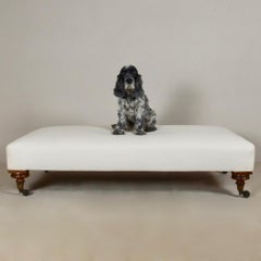 Very Large Victorian Early 19th Century Upholstered Footstool