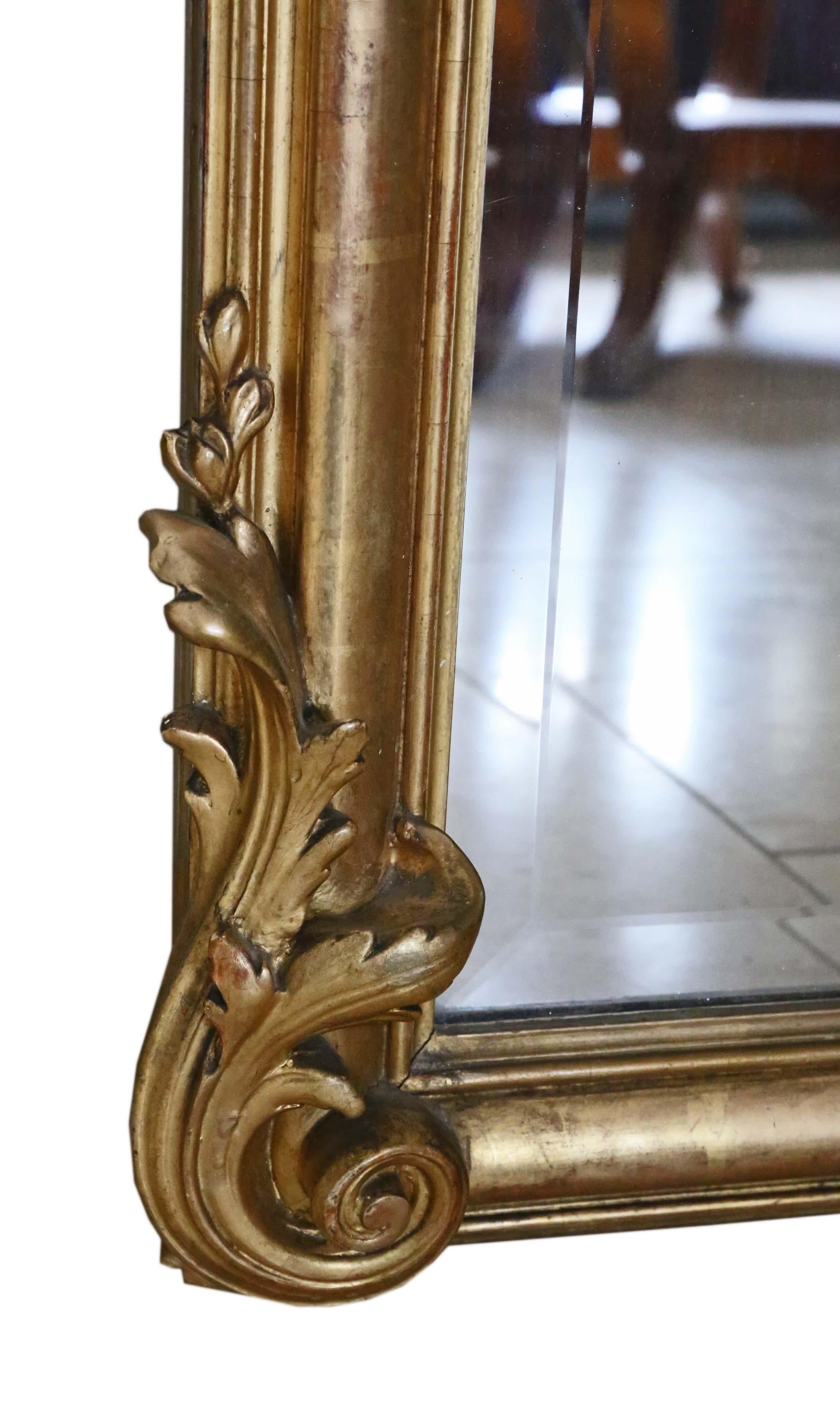 Early 20th Century Very Large Victorian Gilt Full Height Wall Mirror, 19th Century
