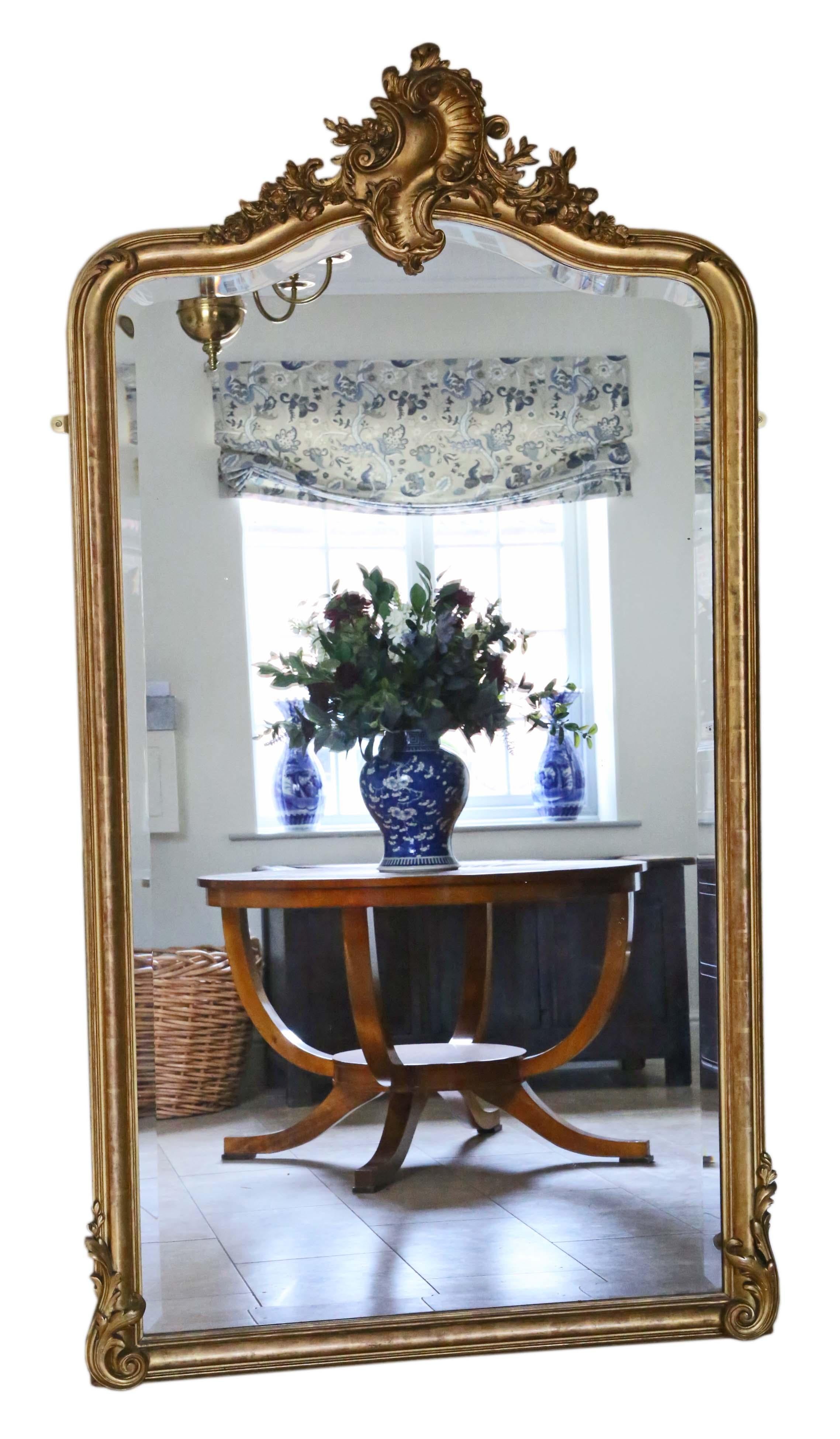 Very Large Victorian Gilt Full Height Wall Mirror, 19th Century 3