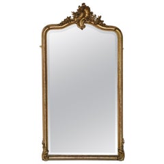 Antique Very Large Victorian Gilt Full Height Wall Mirror, 19th Century