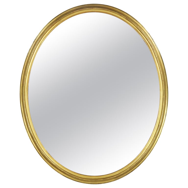 Very Large Victorian Oval Gold Mirror For Sale At 1stdibs