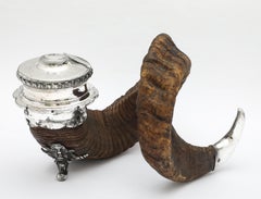 Very Large Victorian Period Silver Plate-Mounted Table Snuff Mull