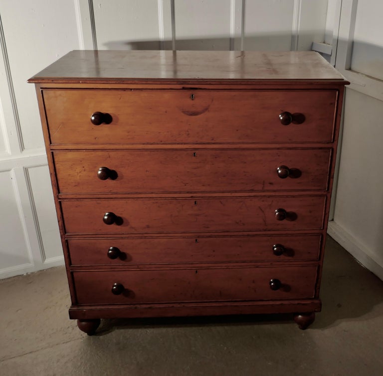Very Large Victorian Pine Chest of Drawers, 5Drawer Chest For Sale at 1stDibs very large