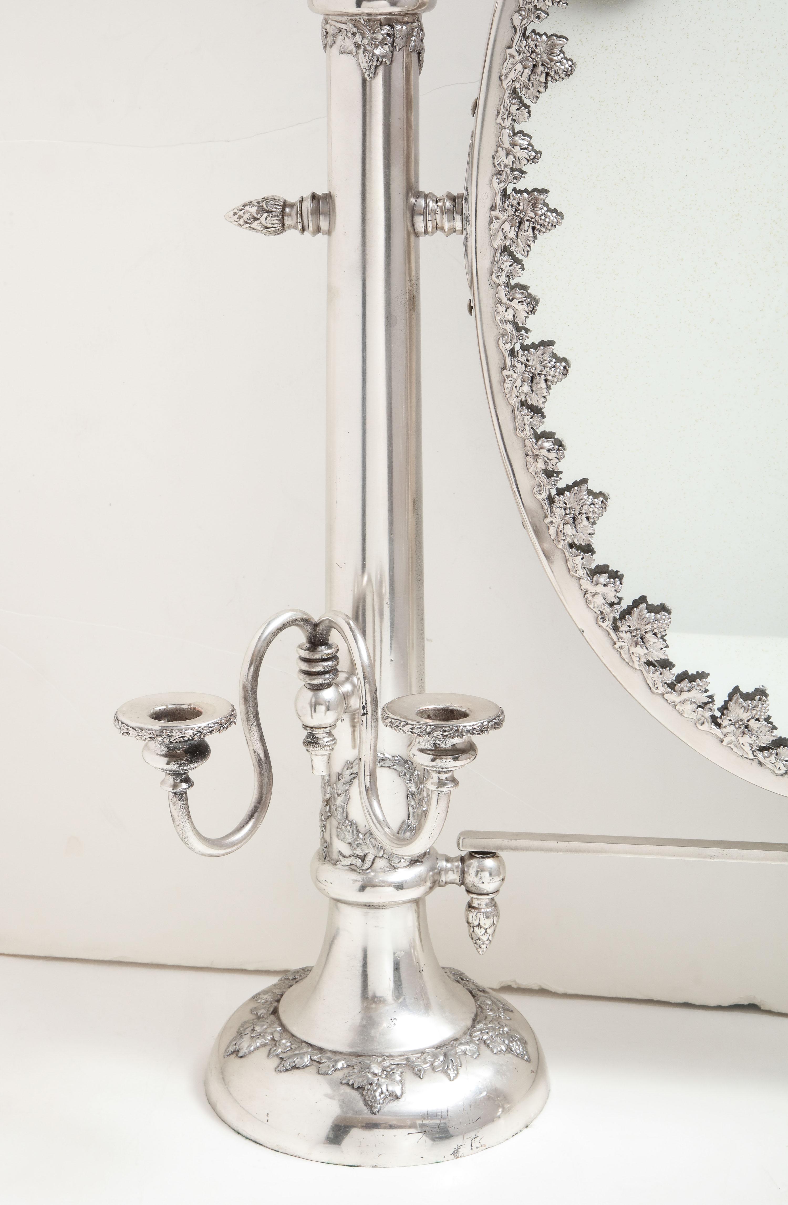 Very Large Victorian Sheffield Silver Plated Table Mirror 1