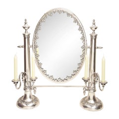 Very Large Victorian Sheffield Silver Plated Table Mirror