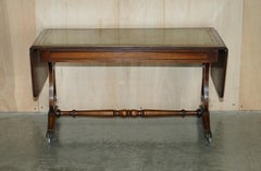 Very Large Vintage Bevan Funnell Extending Green Leather Coffee Cocktail Table