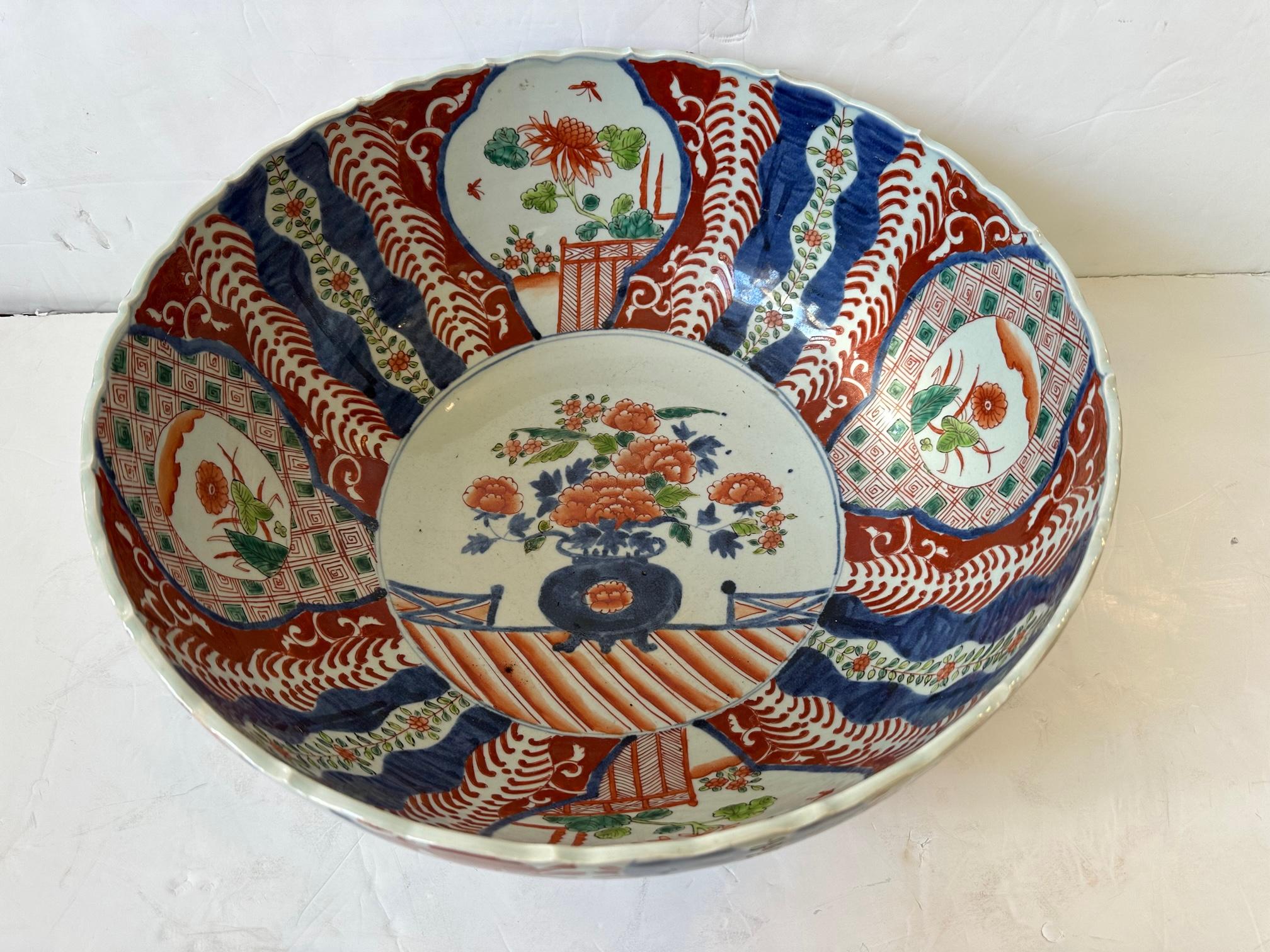 Chinese Export Very Large Vintage Chinese Bowl Centerpiece For Sale