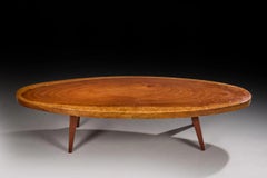 "Very large vintage coffee table with a single-piece top carved circa 1960