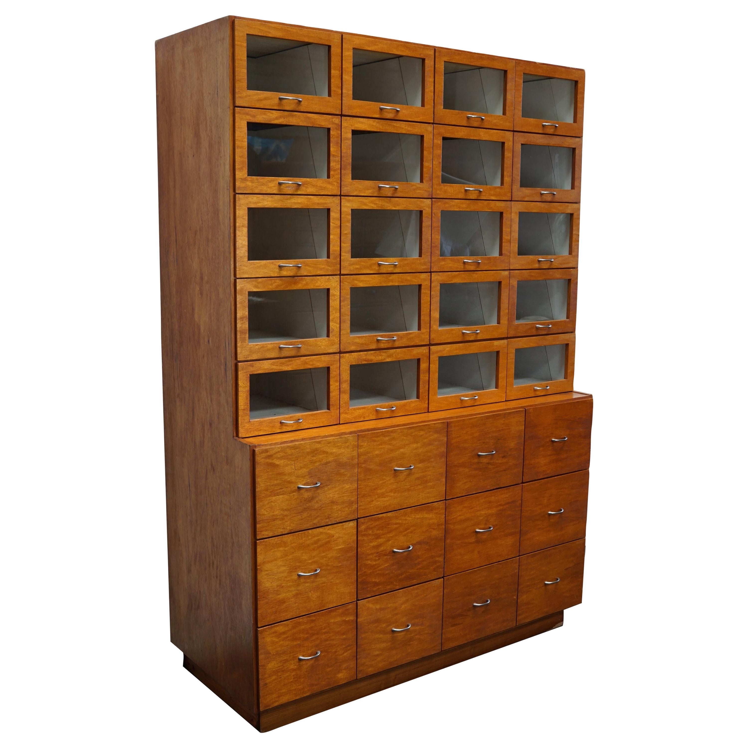 Very Large Vintage Dutch Oak Haberdashery Shop Cabinet, 1950s