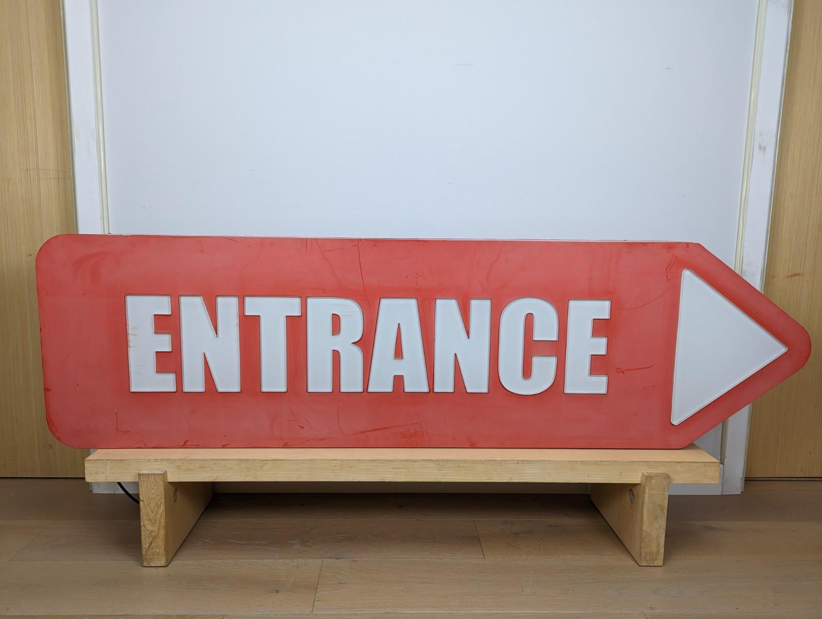 Painted Very large Vintage 'Entrance' Sign For Sale